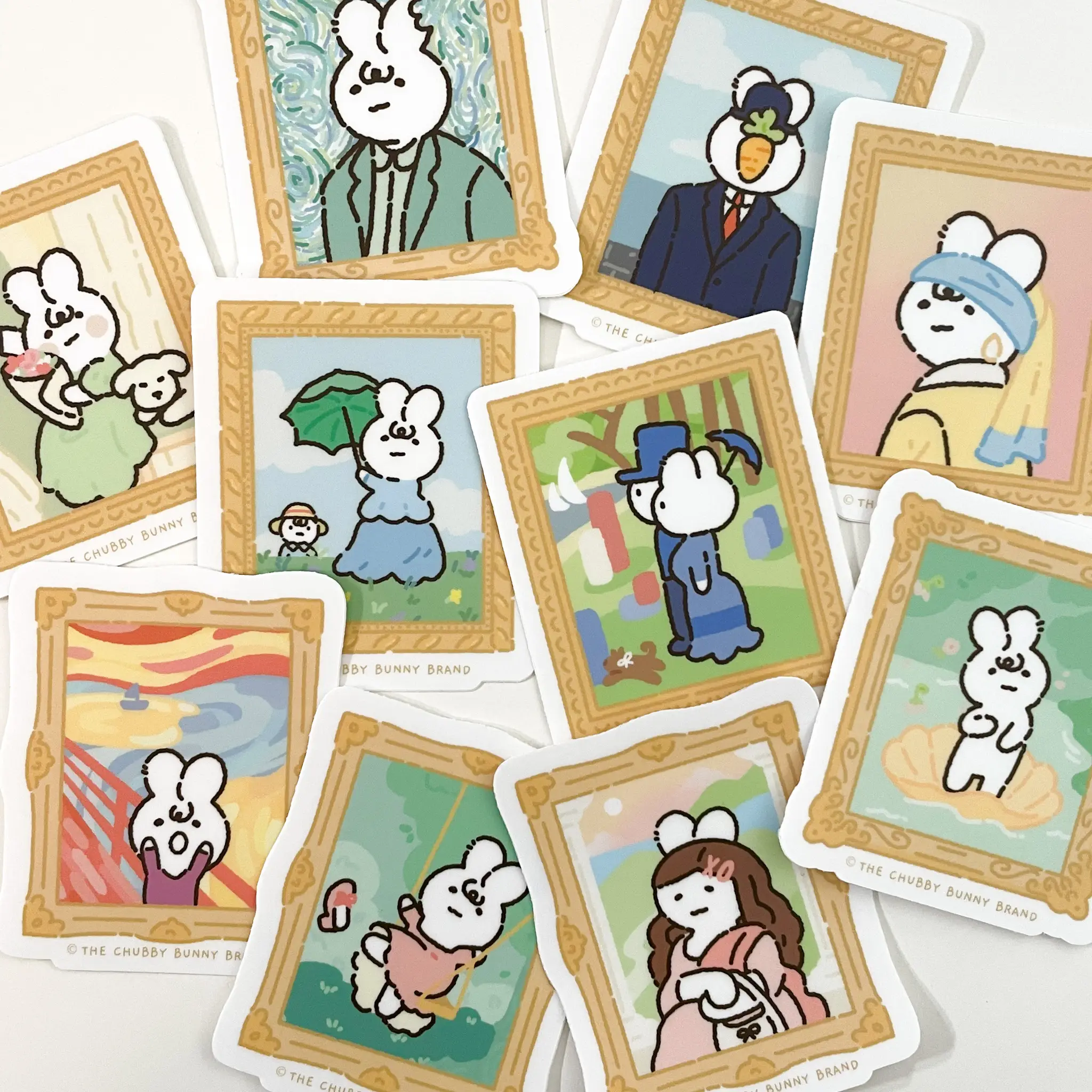 Famous Paintings Matte Vinyl Stickers - Weatherproof, Dishwasher Safe, UV and Scratch Resistant
