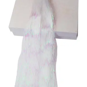 2000 Strands Iridescent Tinsel Icicles for Christmas Tree, Xmas, Birthday Party Wedding Decorations 19.8" Inch, White