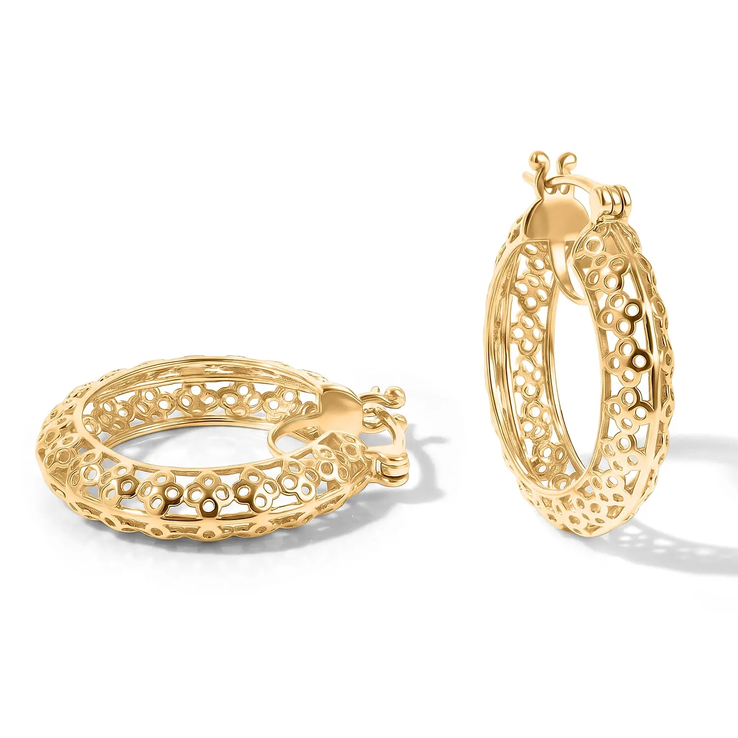 Bronzella Hoop Earrings in 1Bronze With 8K Yellow Gold Plated