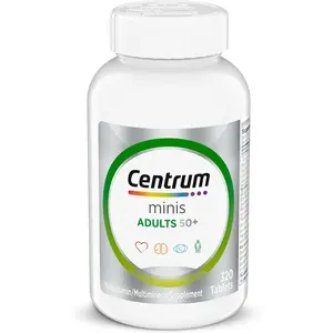 Centrum Minis Silver Multivitamin Tablets for Adults 50+, Healthy Dietary Healthcare & Fitness Multimineral Supplement with Vitamin D3, B-Vitamins, Zinc, Gluten-Free, Non-GMO, Supports Memory & Cognition - 320 Ct