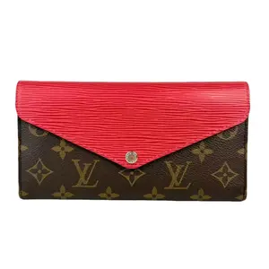 Pre-owned Louis Vuitton Leather Small Leather Goods Marie Lou Monogram Canvas Long Wallet
