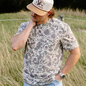 Vintage Camo Performance Tee | Faded 90's Camo | Hunting & Outdoors | Anti-Wrinkle | Marsh Camo | Hondo