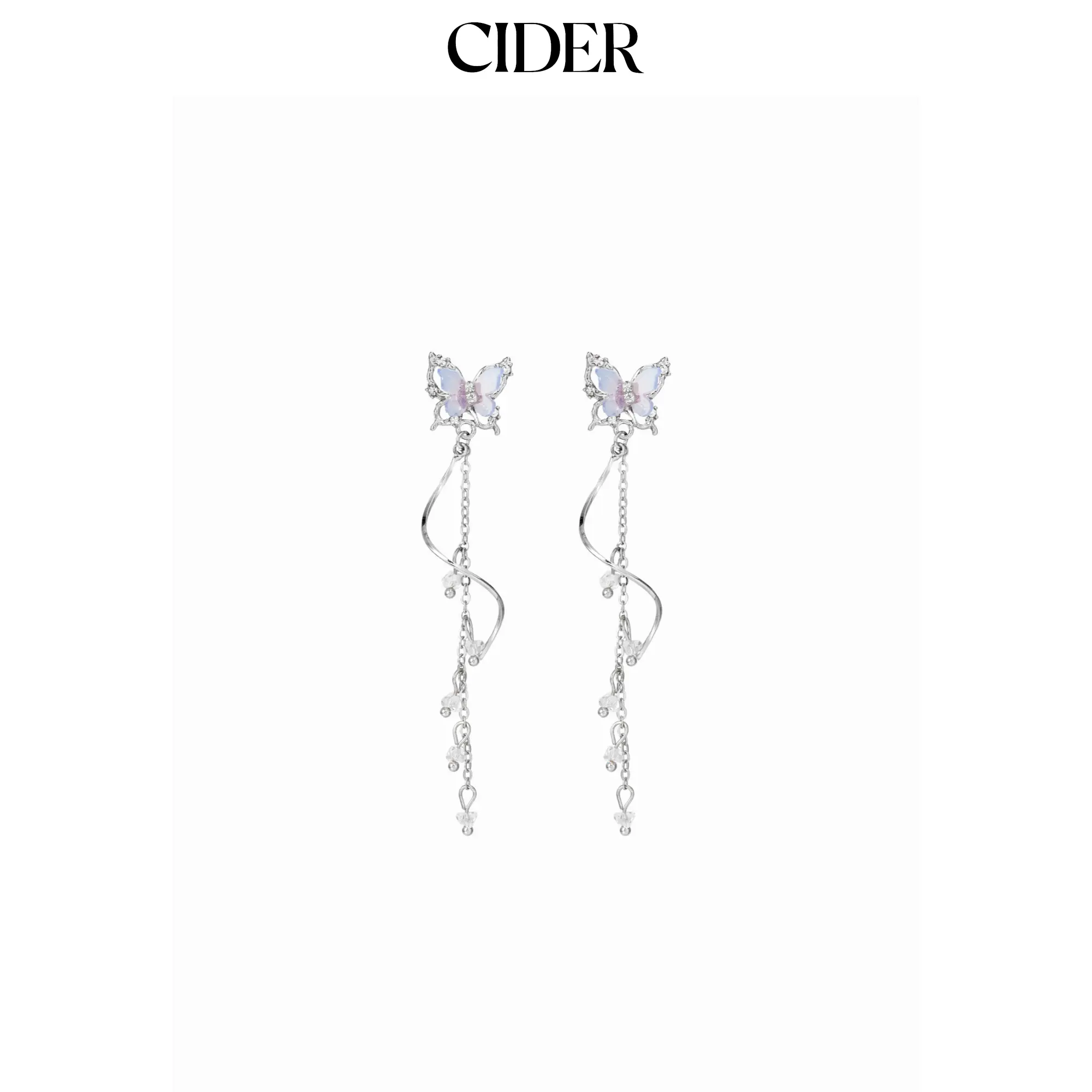 Cider BUTTERFLY & BEADED DROP EARRINGS