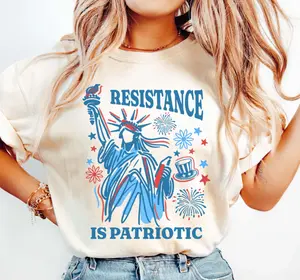 Resistance Is Patriotic T-Shirt, Resist Shirt, 4th of July Top, Subtle Anti Trump Shirt, FDT TShirt, Anti Oligarchy Tee Gift, Ladies Summer Outfits