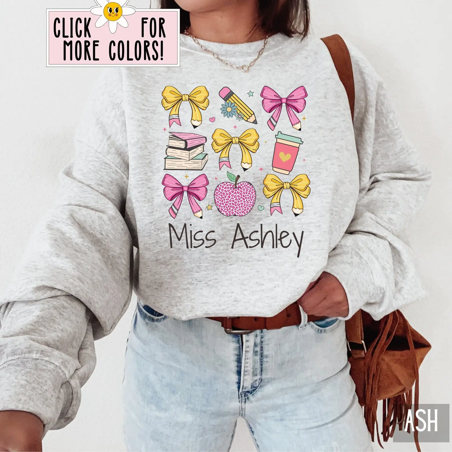 Personalized Coquette Teacher Back to School Shirt Custom Teacher Shirt with Bows Teacher Appreciation Gift First Day of School 96GX8