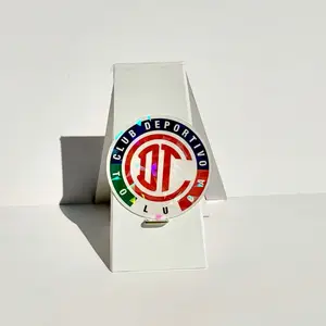 Club Deportivo logo, white base, circular design with colorful letters and symbol