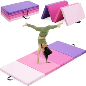 Gymnastics Mat, 3FTx6FT / 4FTx8FT 2" Thick Folding Kids' Gymnastic Tumbling Mat for Home Gym Exercise & Play Multifunctional Exercise Mat