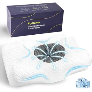 Cervical Neck Pillow, Pillow for Neck Pain Relief, Neck Pillows with Cooling Pillowcase, Dreamers Relief Pillow, Ergonomic Bed Pillows for Side Back Stomach Sleepers