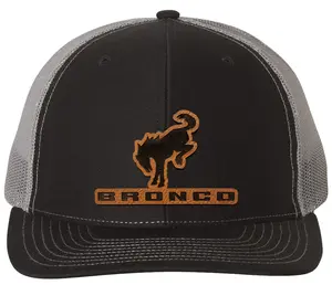 Ford Bronco Logo Full Size Leather Patch Richardson 112 Snapback Trucker Hat Cap Unisex 60% Polyester 39% Cotton 1% Spandex