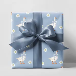 Blue Goose Wrapping Paper Roll, Baby Shower Wrapping Paper, Birthday Gift Wrap, Gift Wrap for Her