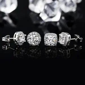 S925 Silver Moissanite Stud Earrings – Classic Unisex Sparkle Gift for Birthday, Mother’s Day & Weddings