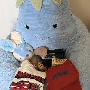 Modern 24/31 Inch Bean Bag Chair for Padded Toddler Sofa with High Rebound Memory Foam Beige Purple Eggplant Design