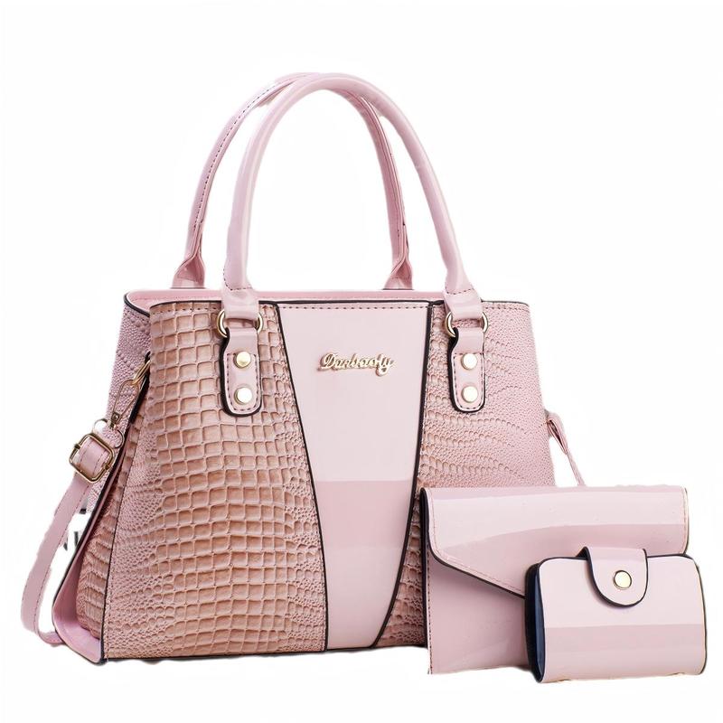 Crocodile Embossed Handbag & Wallet Set for Women Elegant Fashion Shoulder Bag Coin Purse Casual Trendy Versatile High-quality Daily Commuting Bag Set