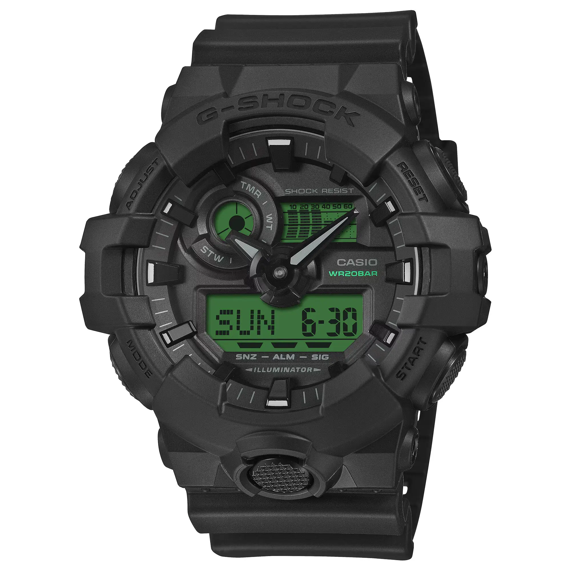 Casio G-SHOCK Electro Green Black Mens Watch GA-700BEG-1A