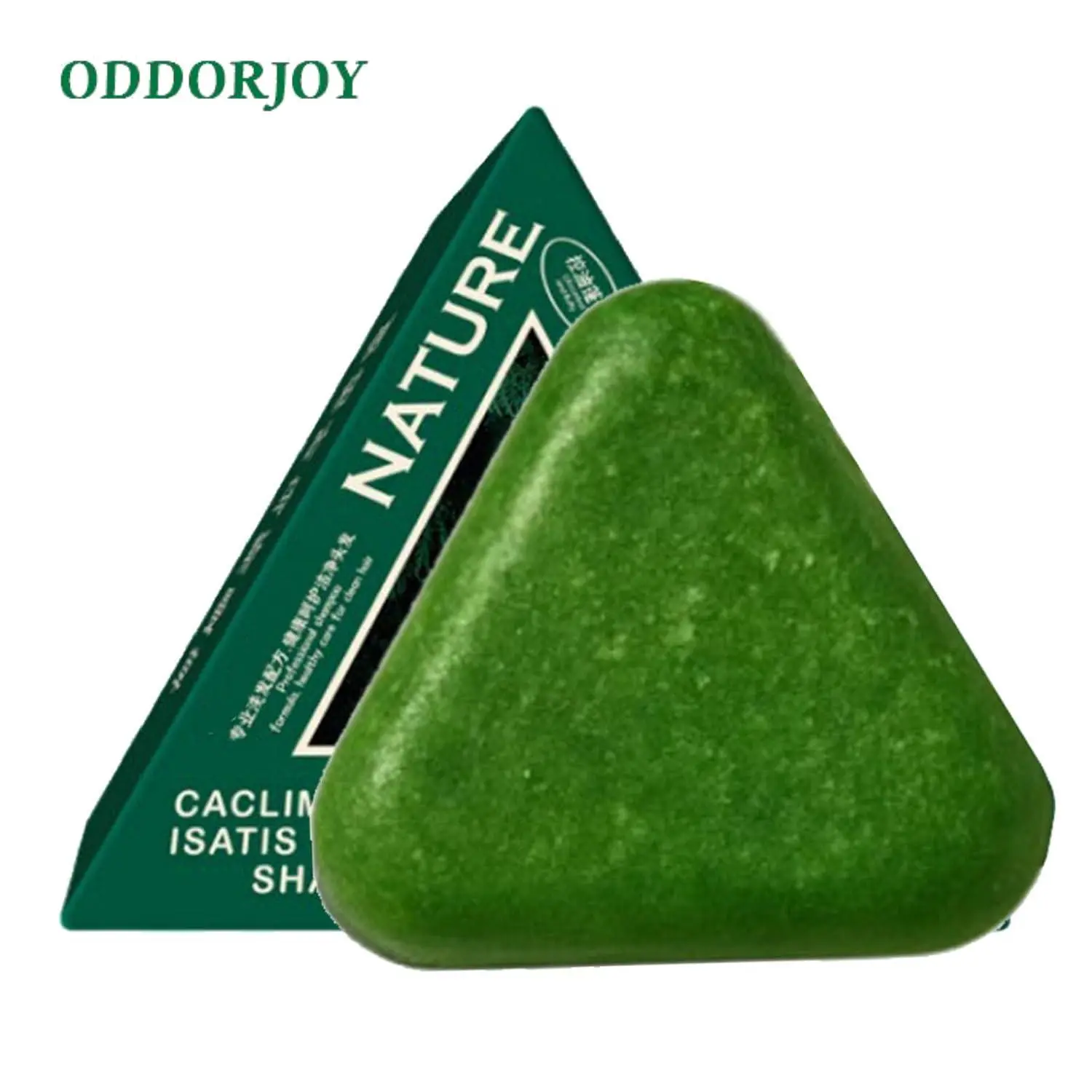 ODDORJOY Hair Growth Shampoo Bar - Nature Triangle Formula with Usman Grass & Herbal Extracts, Calming, Strengthening, Nourishing Haircare Cleanser, Eco-Friendly for Women & Men