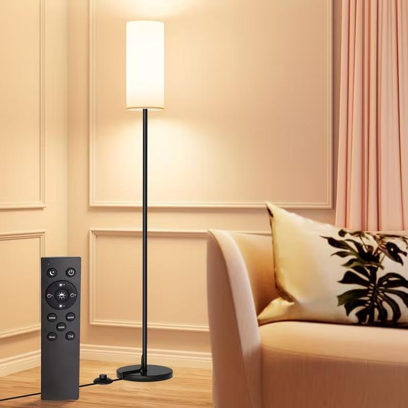 64.4" Dimmable Floor Lamp with Remote, Modern Standing Light for Living Room or Bedroom, 12W LED Bulb Included