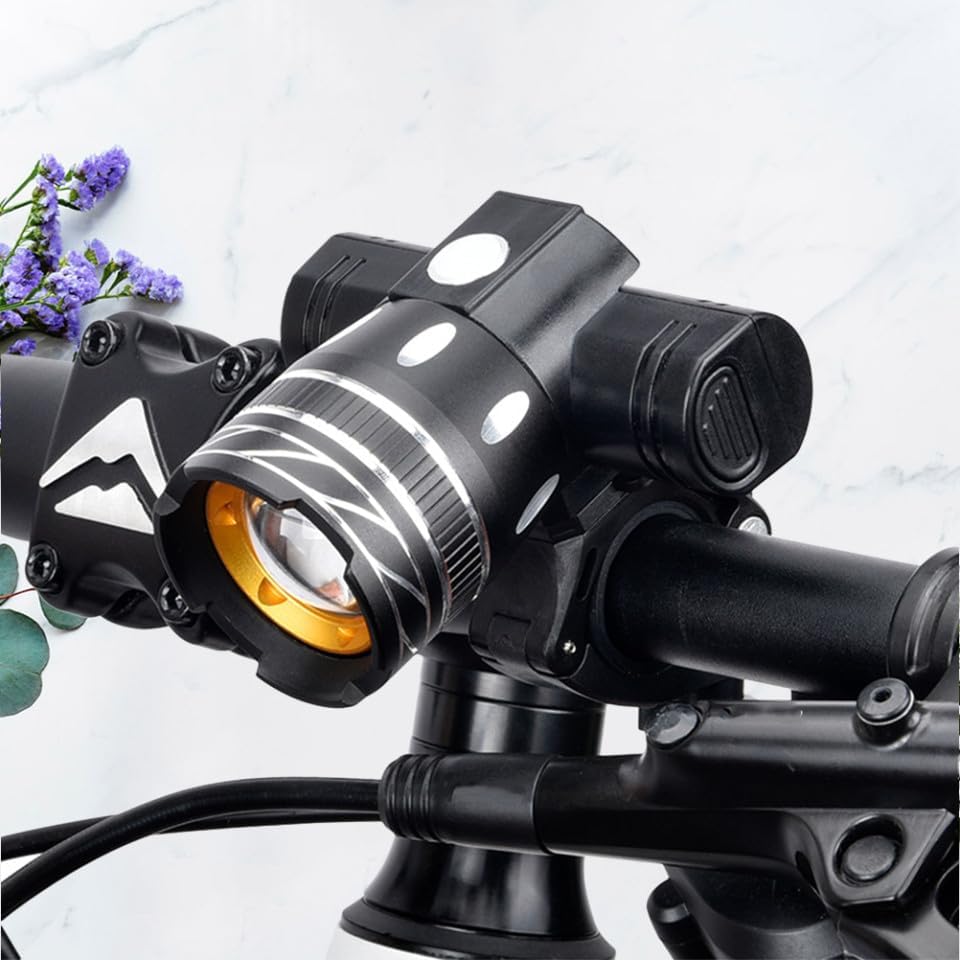 Bicycle Headlight Powerful LED Light USB Rechargeable with Rear lights Modes Durable for Night Riding Camping Hiking and More