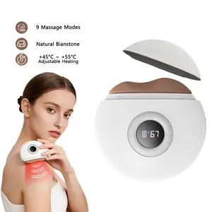 【Mother's Day】Electric Gua Sha for Face Lift & Lymphatic Drainage, 3-in-1 Heat & Vibration Massager for Snatched Jawline & Depuffing, 9-Gear Bian Stone Body Scraper for Cellulite, Neck & Back Relief, Portable Spa Gift for Her 2026