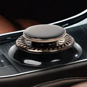 Rebel Dew Solar-Powered Black Car Air Freshener, UFO Auto Rotary Diffuser, Natural French Fragrance, Aluminum Alloy, Dashboard Aromatherapy Freshener