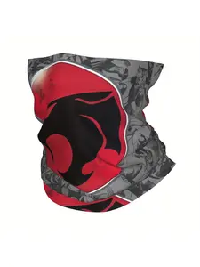 Funky Anime Cat Pattern Neck Gaiter, Thin Knitted Polyester 95% Elastane 5% Bandana, Versatile Headband Scarf Wrap for Casual Wear