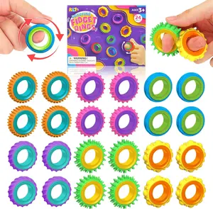 Lesong Sensory Soothing Portable Toy Ring Set - 12&24-Piece Collection of Soft -Relieving Finger Spinners for Autism ADHD Kids & Adults Safe  Rewards or Stocking Stuffers -  TikTokShop April Stock-Up Sale Stress Relief Decoration Decompression Squeeze