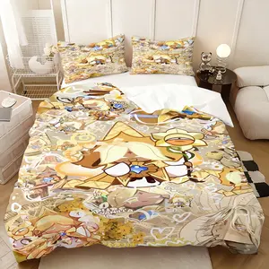 3Pcs,Pure Vanilla Cookie  three-piece bedding set, soft, comfortable and skin-friendly, universal in all seasons, bedding set, no pillow core, no quilt core, suitable for bedrooms, guest rooms - (1 quilt cover + 2 pillowcases)