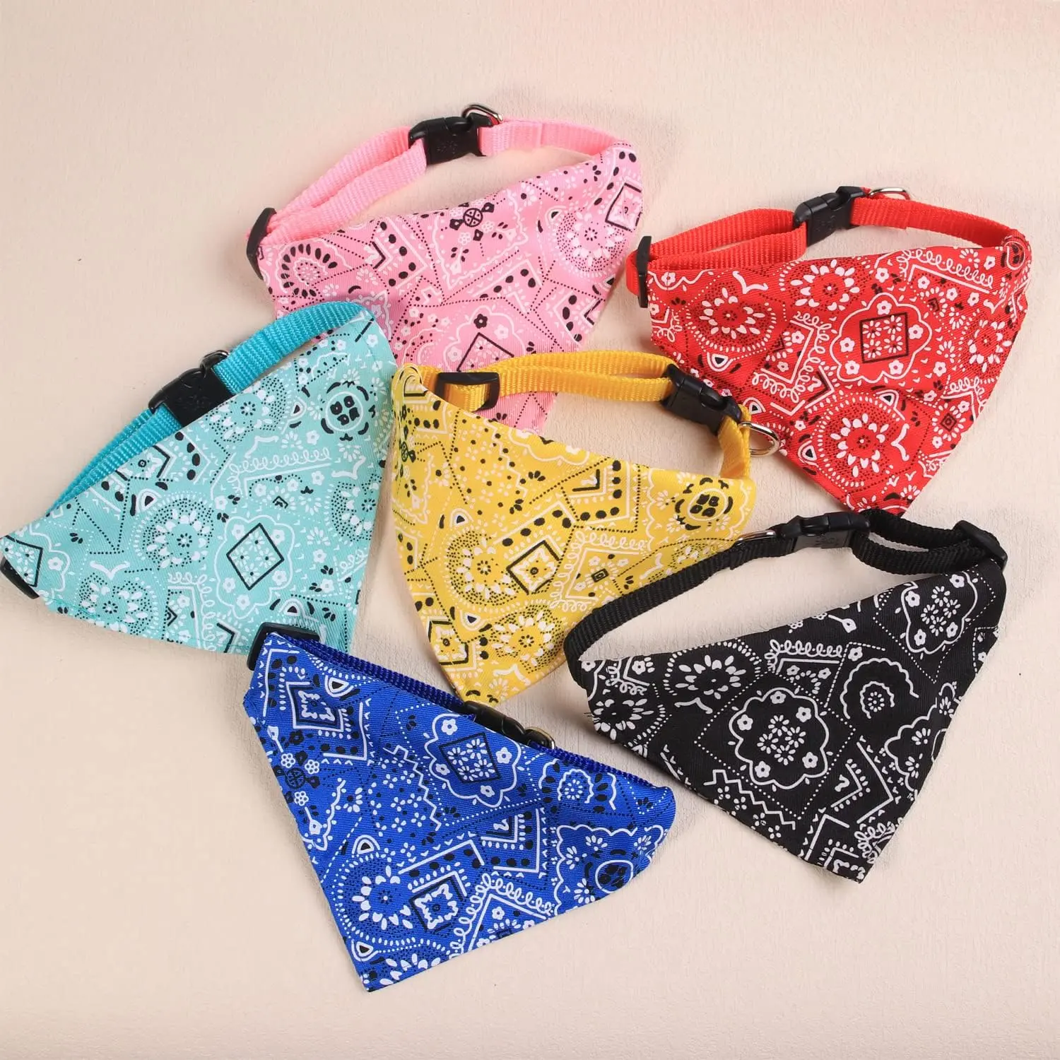 6 Pcs Durable and Strong Fabric Dog Bandanas - 0.6 Inch Width, 7-17 Inch Length, Adjustable Buckle Scarf Kerchief Bibs for Small Pets - Pet Accessories for Fall Outdoor Use (Tools & Hardware, Power Tool Accessories)