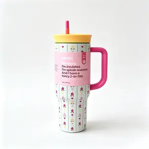 Cute Floral Owala 40oz Tumbler - Keeps Drinks Cold All Day, Splash Proof Lid with Straw, Perfect for Work, School, and Road Trips fathersdaygift