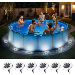 6 Pack Solar Pool Lights for Above Ground Pools,  LED Above Ground Pool Lights, Outdoor Pool Decoration Accessories(Cool White)