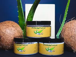 Pleasantville's Natural Daily Body Cream 4 oz Fast Absorbing Hydration with Aloe Shea & Coconut Oil for Deep Moisture Sunburn Relief & Sensitive Skin Moisturizer GMO Free