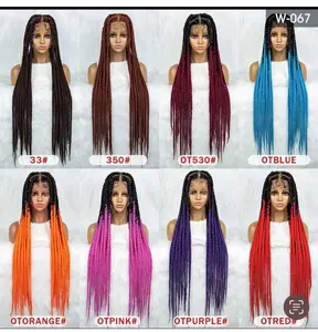 Braided Lace Front Wigs, Unisex Synthetic Fiber Hairpieces, Long Length Braided Hair Wigs for Fashion Accessories Use