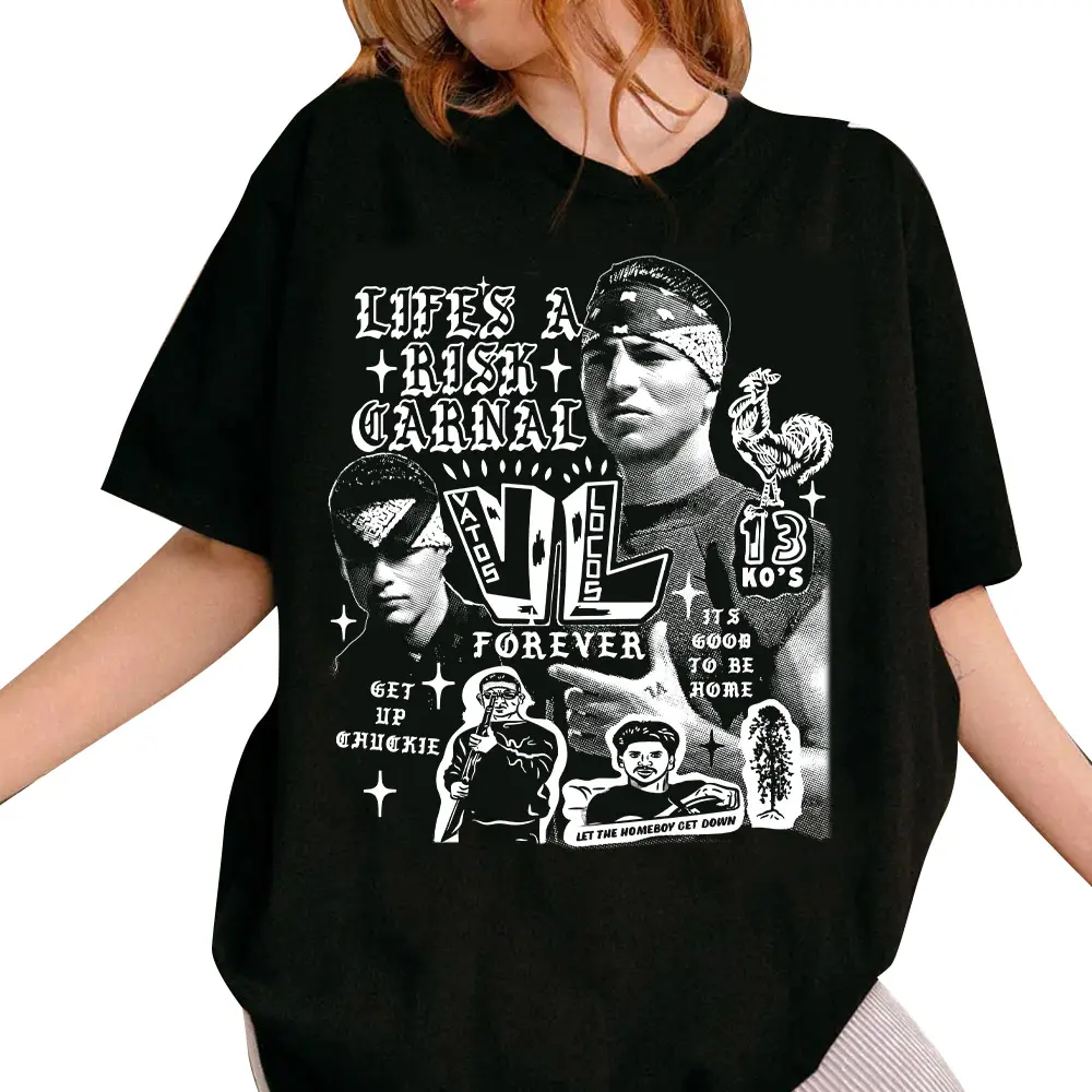 El Gallo Negro, Chicano Clothing, Chicana Art, Cholo Chola outfit Cotton Fabric Menswear Casual, Streetwear hoodie T-Shirt S-3XL