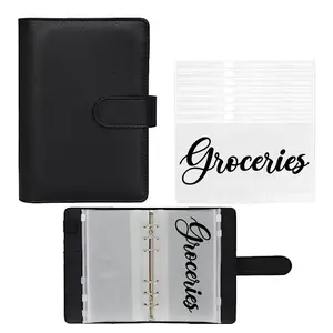 Black Leather Budget Binder - A6
