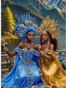 Art Poster of Oshun The Goddess of Love And Yemaya The Water God Poster Bedroom Home Decor Wall Art Printing Aesthetics Home Office Cafe Living Room Poster Unframed