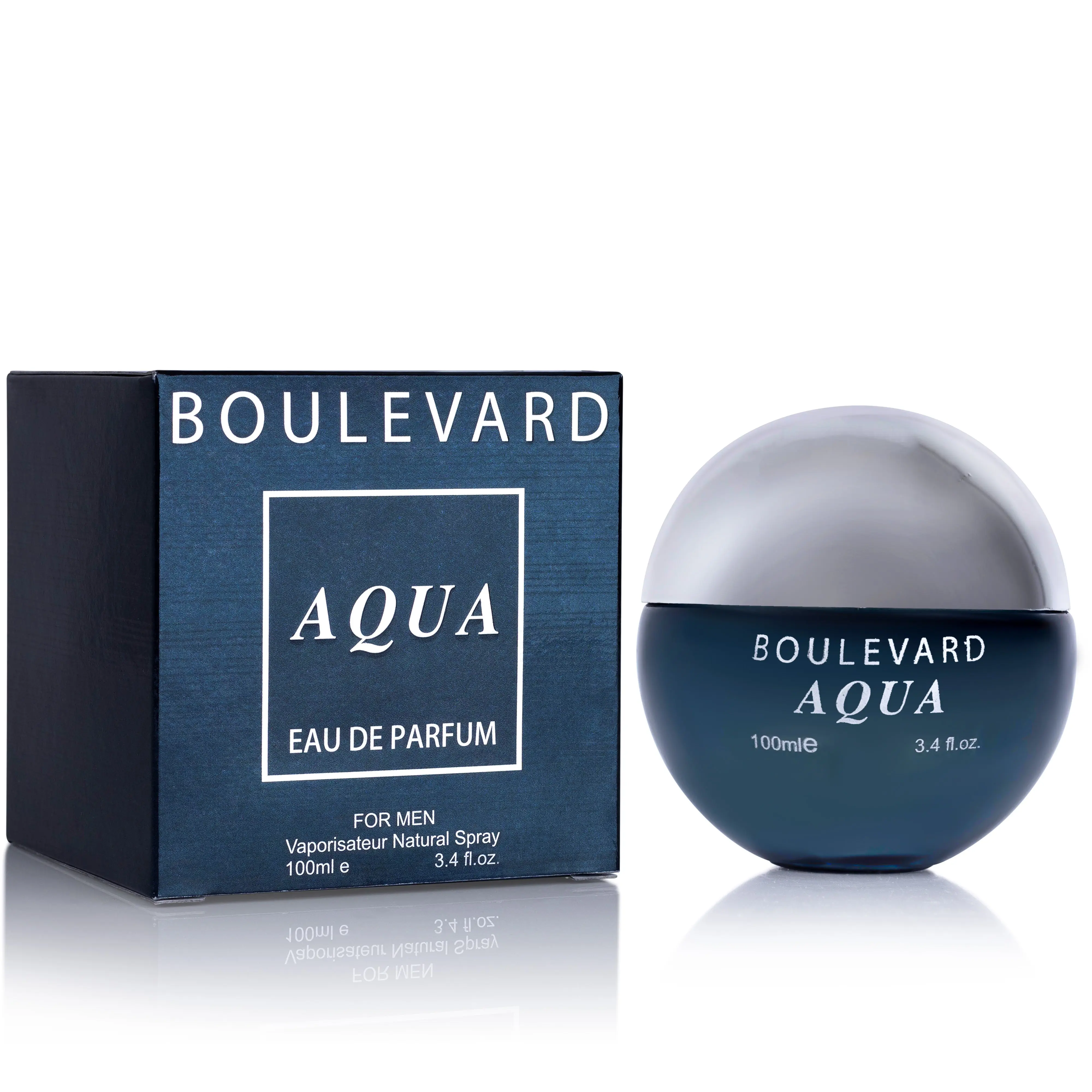 Urban Collection Boulevard Aqua Eau De Parfum for Men 100ml Fresh Aquatic Citrus Fragrance with Mandarin Marine Accord & Amber in Elegant Paper Box, Long Lasting Fragrance, Citrus Woods Fragrance