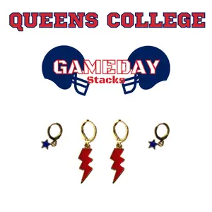 Queens College, City University of New York Classic Gameday Earring Stack