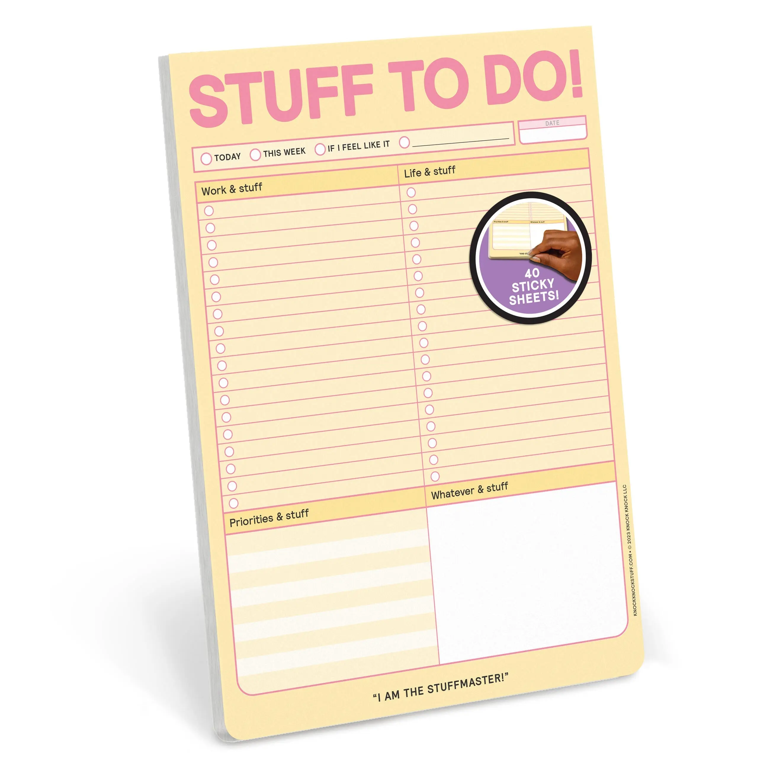 Stuff To Do! Big & Sticky Notepad - Sticky To-Do List Pad (40 Sheets, 9.75 x 7-inches)