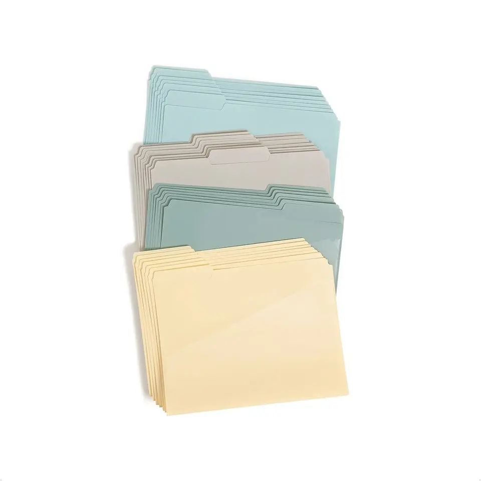 Smead SMD10544 Poly Plastic Hanging Filing File with Slash Pocket, Assorted Colors - Pack of 30