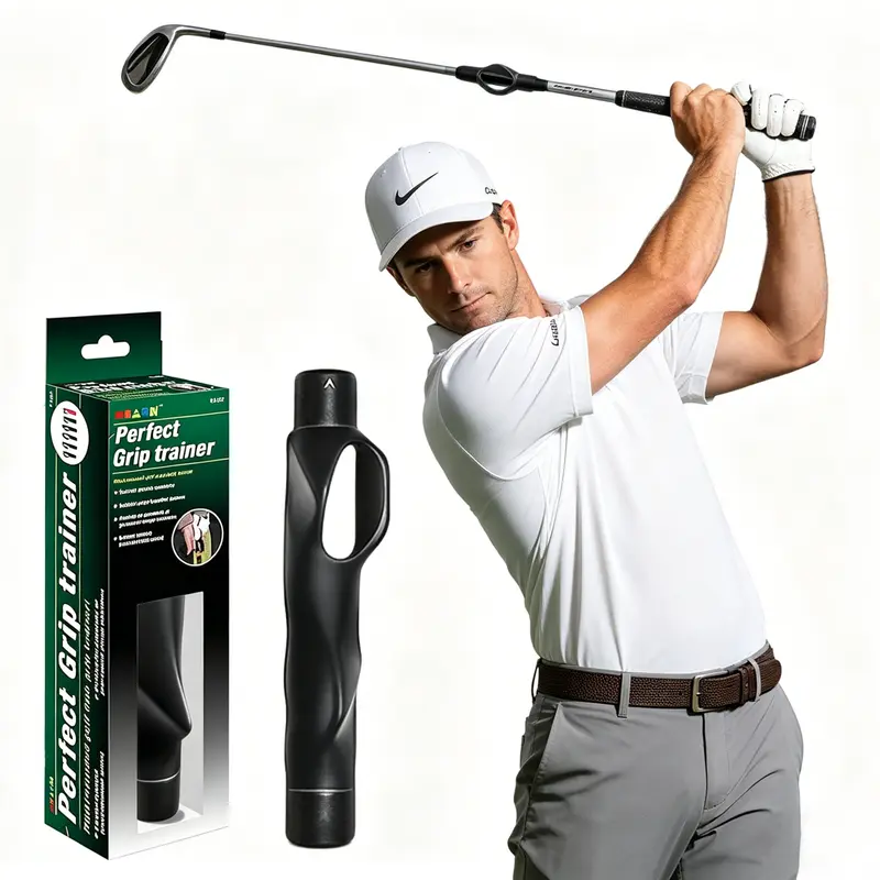Right-Handed Golf Grip Corrective Aid - Youth Golf Accessories, Grip Aid Club Parts, Compact Attachment, Hand Position Correction, Muscle Memory Building, Standard Driver-Wedge Fit for Beginners