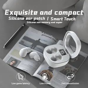 Wireless sleep earphones, mini Bluetooth earphones, active noise reduction, silicone in ear, comfortable to wear, high-definition sound quality, ultra small charging case, suitable for work, sleep, gift giving, compatible with iOS and Android invisible
