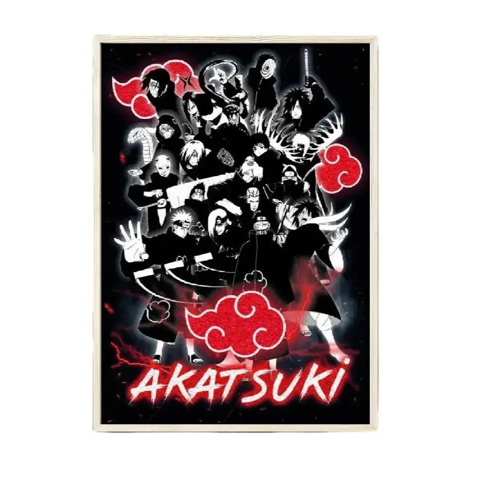Naruto Anime Graphic Poster, Akatsuki Team Poster Wall Art, Home Decor