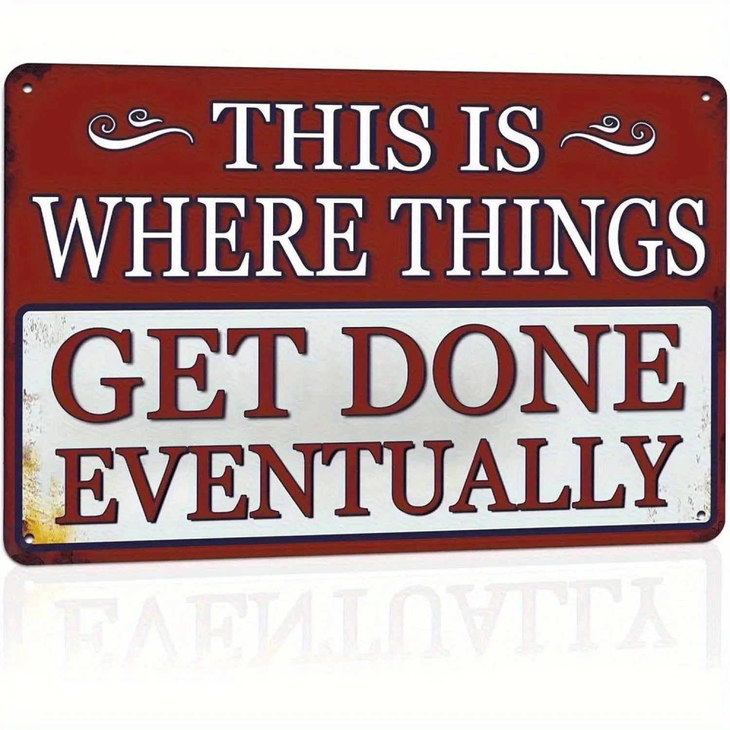This Is Where The Finally Happened Print Wall Art Rustic Workshop Cave Decor Perfect for Mechanics Fathers Office Spaces Durable Metal Sign