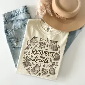 Comfort Colors National Park Shirt, Respect the Locals T-Shirt, Funny Camping Tee, Nature Lover Graphic Shirt, Outdoor Adventure Outfit