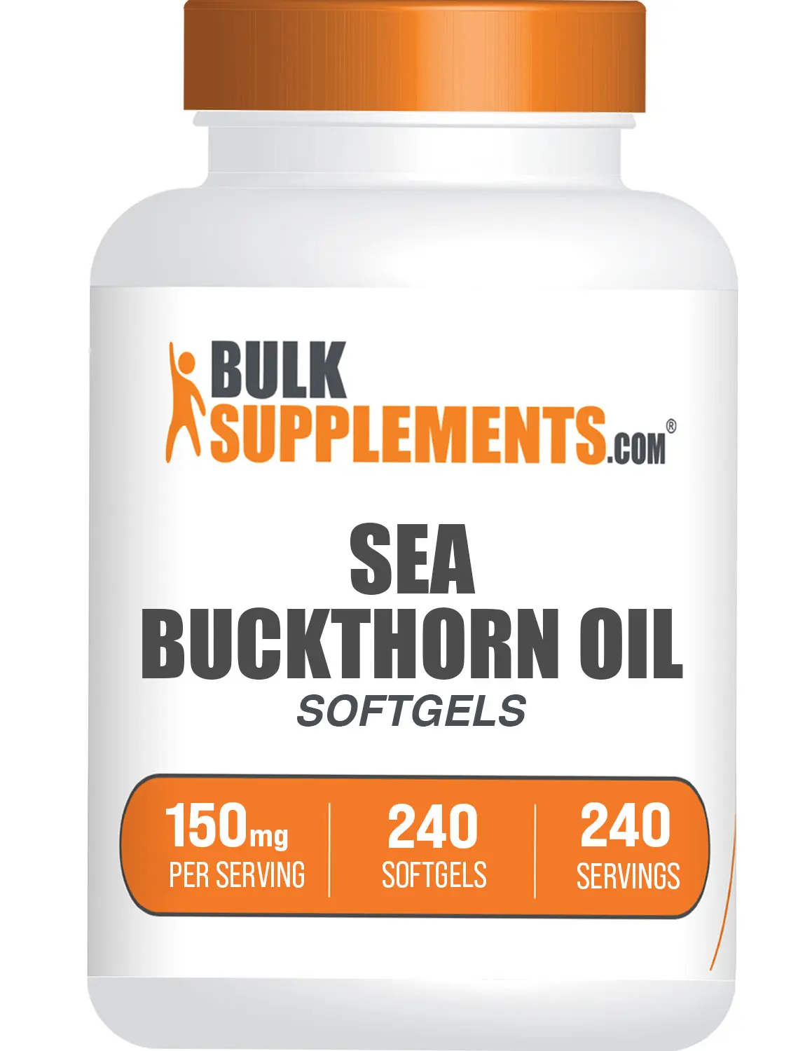 BulkSupplements Sea Buckthorn Oil Softgels - Natural Antioxidant Dietary Vitamin Supplement - Fruit-Derived for Immune, Body Health Support - 240 Softgels, 150mg per Serving - Fits Supplement Routine