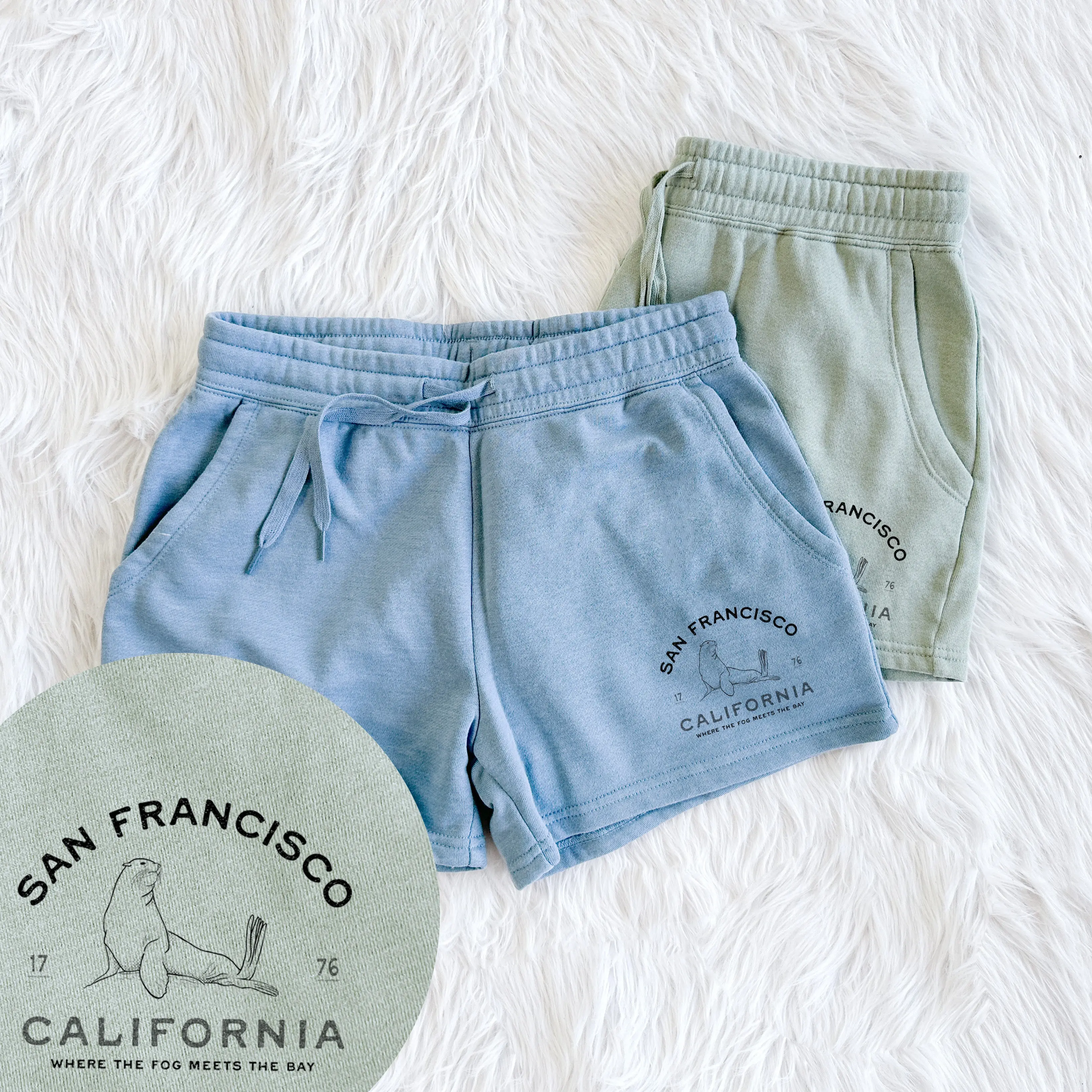 San Francisco California - Sea Lion - Women's Cali Wave Shorts