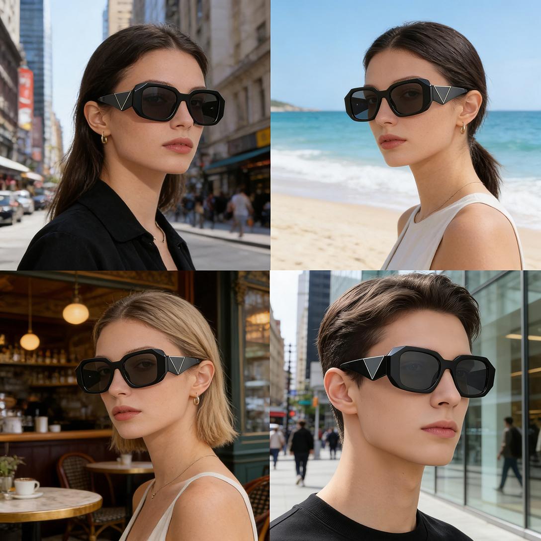 Stylish Retro Square Sunglasses With Letter Logo for Women UV400 Protection Trendy Frame Shades for Outdoor Casual Wear and Daily Activities