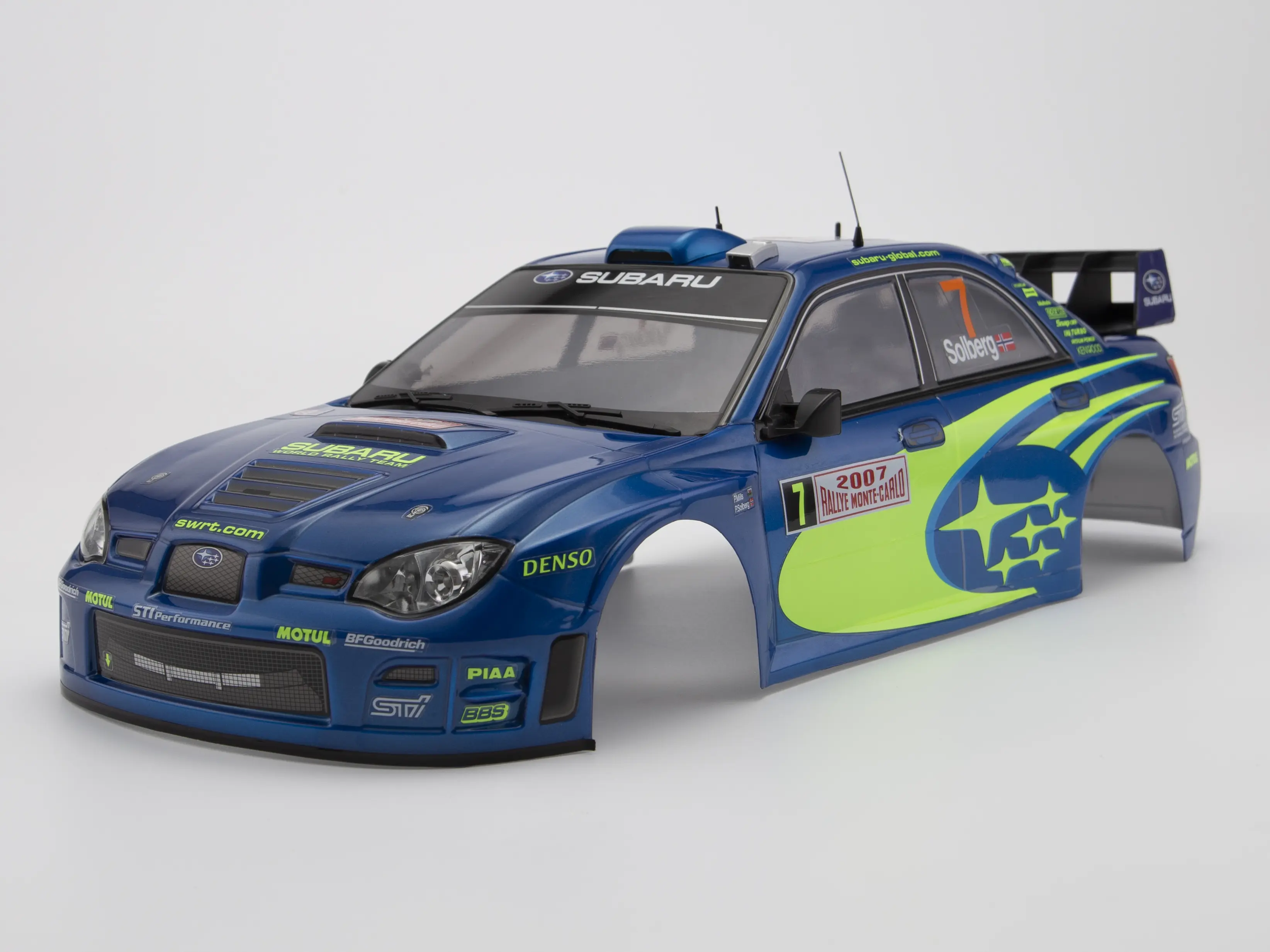 Killerbody Polycarbonate Finished WRC Look Model Car, 2007 Racing Collectible with Sticker Set and Decals