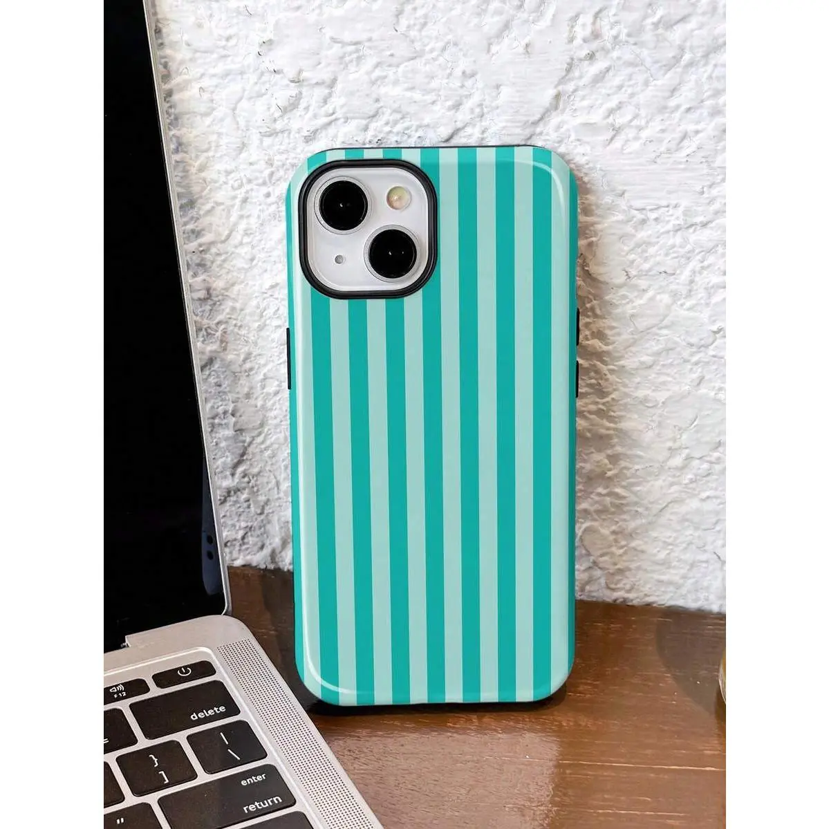 1pc Minimalist Artistic Colorful Striped Pattern Glossy 2 In 1 Phile Shell Full Coverage Hard Phone Case For Samsung 11 12 13 14 15 16 17 Pro Max