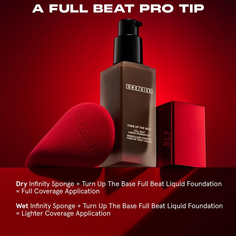 Turn Up the Base Infinity Beauty Sponge - Antibacterial, Ergonomic, Latex-Free Sponge | Smooth Product Application for All Makeup Formulas