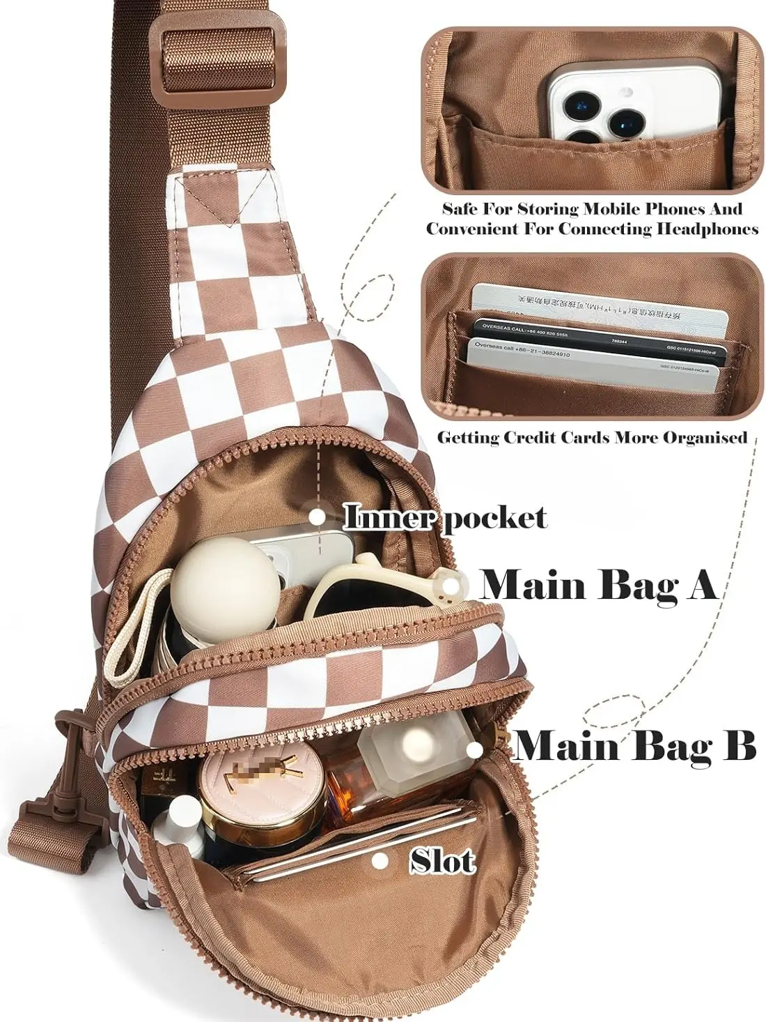 Sling  Backpack for Adventure Holiday Chest Fanny Pack Waterproof clear Black Shoulder  with Rivets Adjustable Leather Vintage Suede Top-Handle Satchel  Women's Leather   Color Blocked Saddle  Crossbody Leather Shoulder  oil bag cross-body